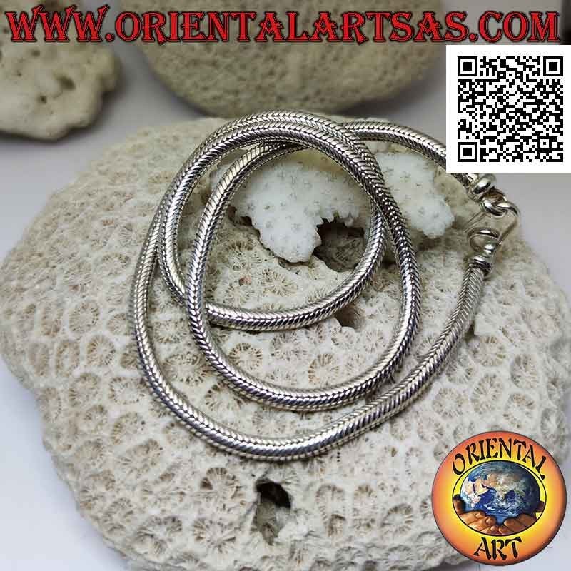 700 ‰ Silberkette mit 52 cm x 4 mm "Schlange"-Glied