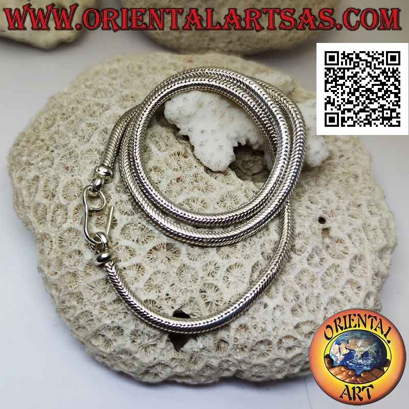 Collar de plata de 700 ‰ con eslabón "serpiente" de 52 cm x 4 mm