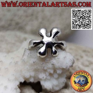 Glatter Silberring in Form eines Farbflecks