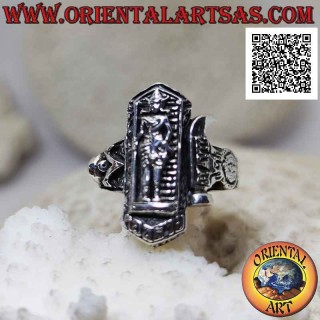 Silver ring with Yaksha "the keeper", one of the 12 yak guardians of Wat Phra Kaew in Bangkok