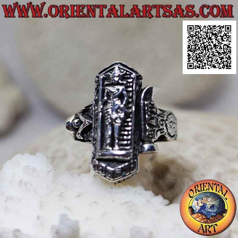 Silver ring with Yaksha "the keeper", one of the 12 yak guardians of Wat Phra Kaew in Bangkok