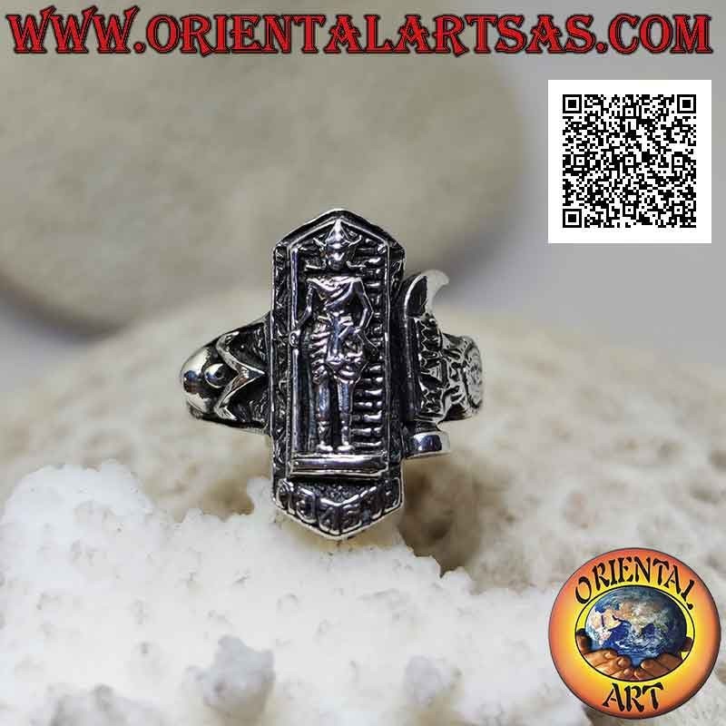 Anello in argento con Yaksha "il custode", uno dei 12 yak guardiani del Wat Phra Kaew di Bangkok