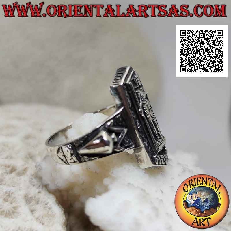 Silver ring with Yaksha "the keeper", one of the 12 yak guardians of Wat Phra Kaew in Bangkok