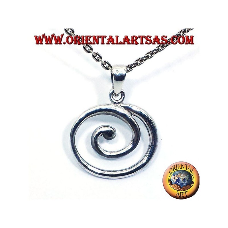 Anhänger große silberne Spirale