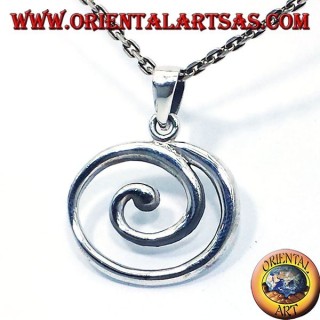 colgante de plata espiral grande