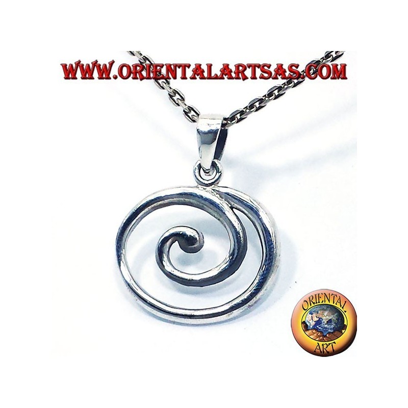 Pendentif grande spirale d'argent