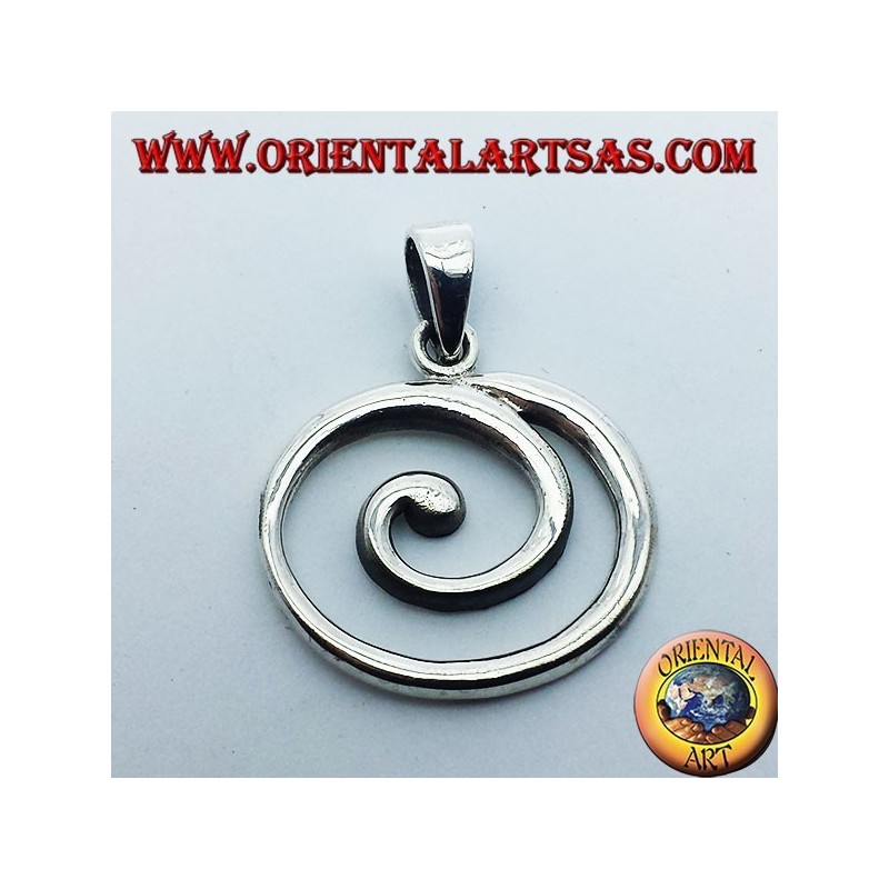 Pendentif grande spirale d'argent
