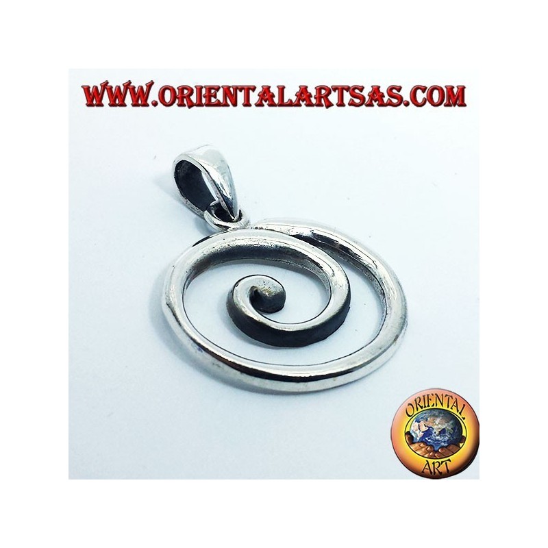 colgante de plata espiral grande