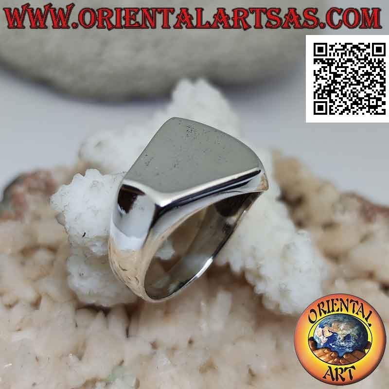 Glatter Silberring mit gleichschenkligem Trapez quer