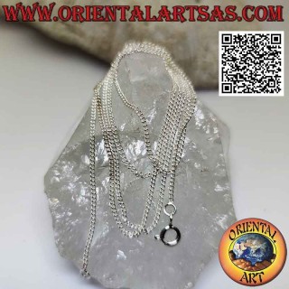 925 ‰ silver chain necklace with 55 cm flat small round rings