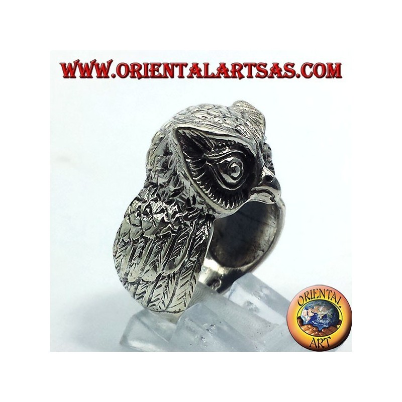 Anillo de plata del búho