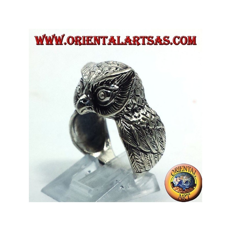 Owl silver ring