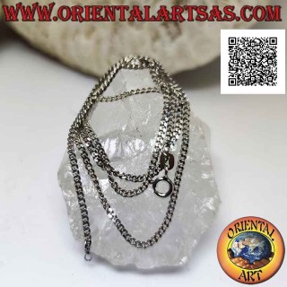 Collana catenina in argento 925 ‰ a maglia "groumette" stretta e piatta da 60 cm