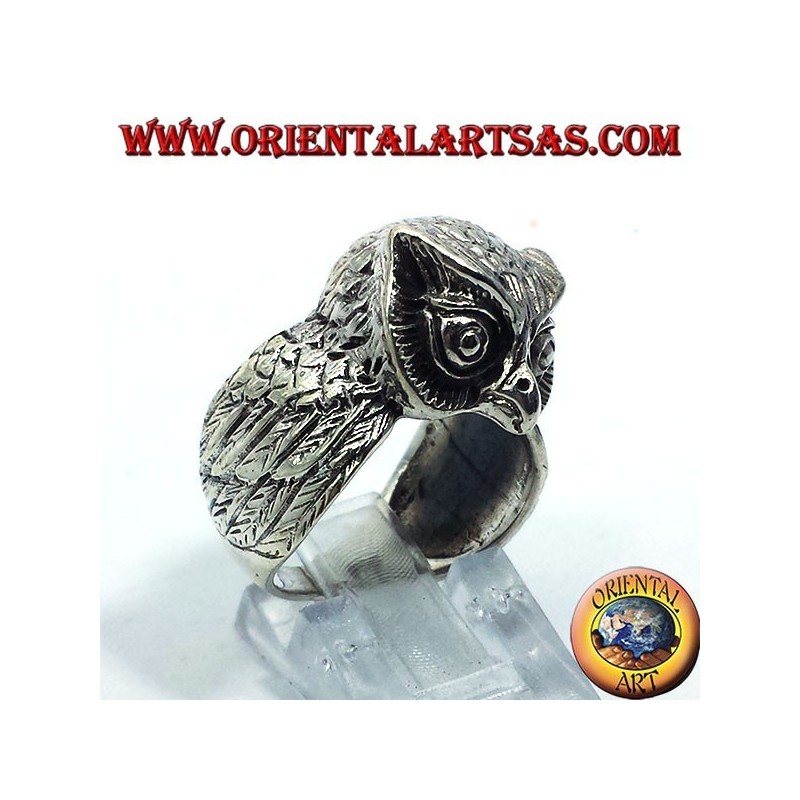 Gufo anello in argento