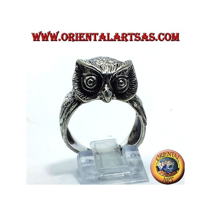 Owl silver ring