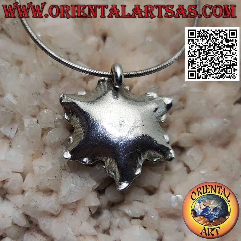 Ciondolo in argento a forma di fiore di loto sbocciato (grande)