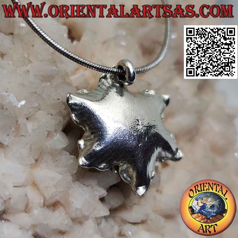 Pendentif en argent en forme de fleur de lotus épanouie (grand)