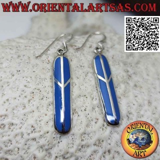 Pendientes de plata con turquesa y símbolo de la paz ovalado