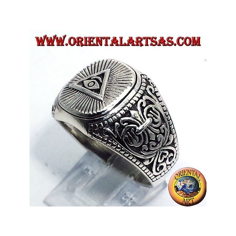 anillo de plata, pirámide de los Illuminati