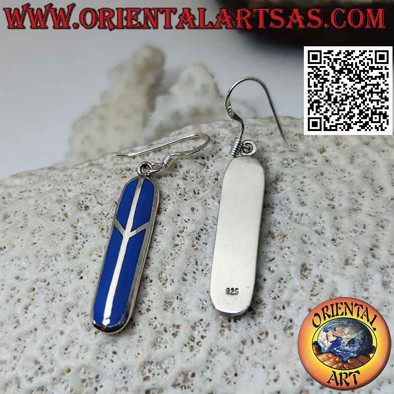 Orecchini in argento con turchese e simbolo della pace ovale