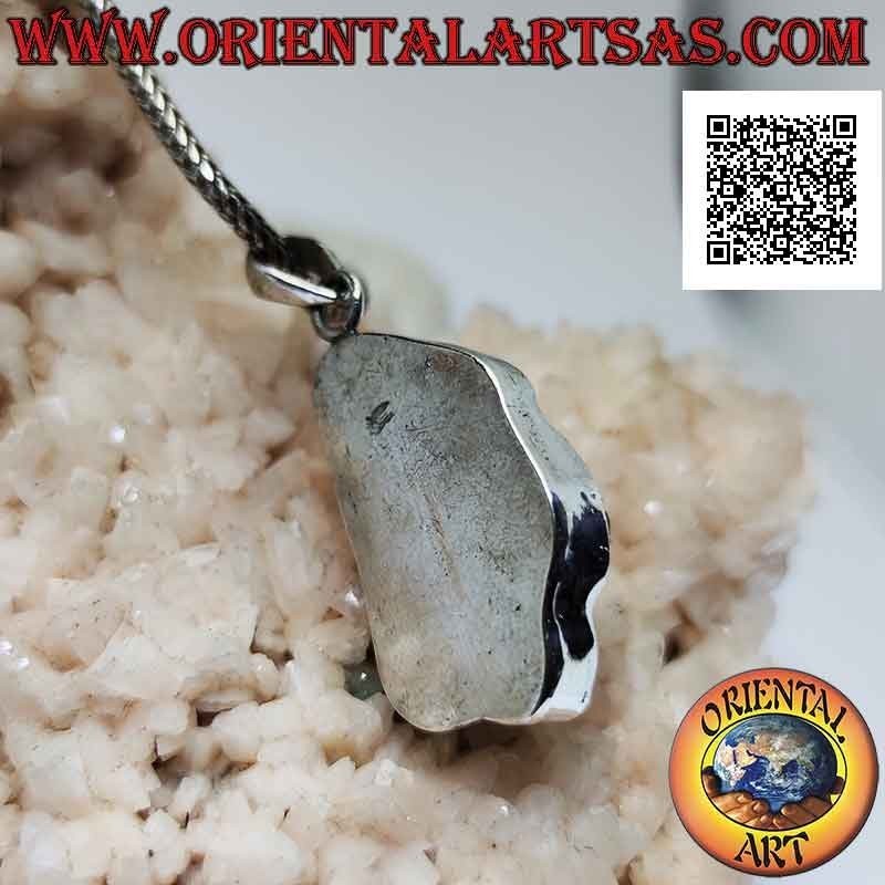 Ciondolo in argento a forma irregolare larga con paua shell (abalone)