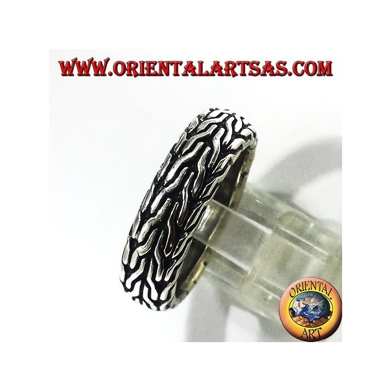 anello in argento fedina intrecciata