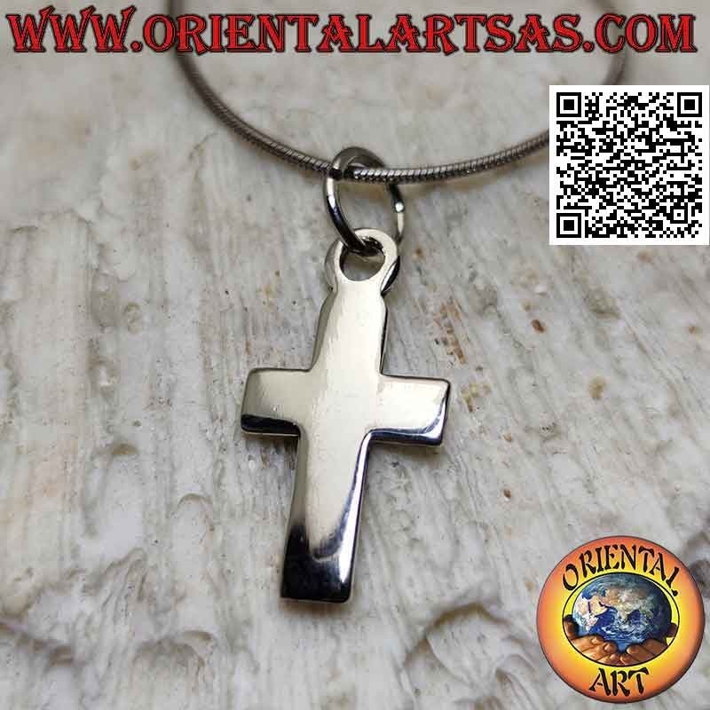 Silver flat and smooth Christian Latin cross pendant (21 * 14)