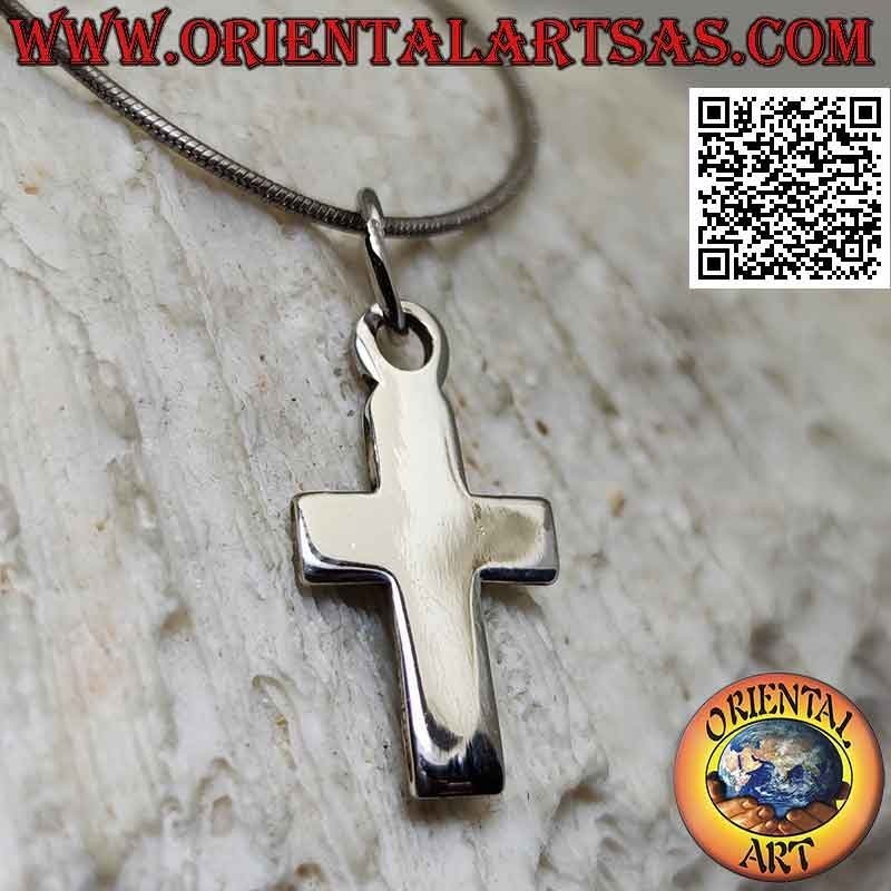 Silver flat and smooth Christian Latin cross pendant (21 * 14)