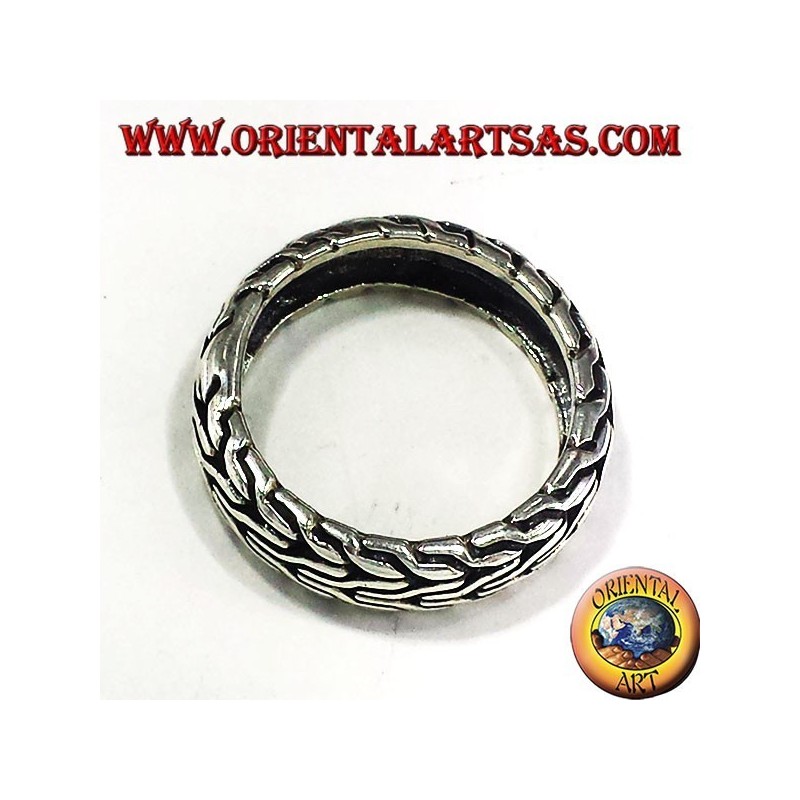 registro anillo de plata trenzada