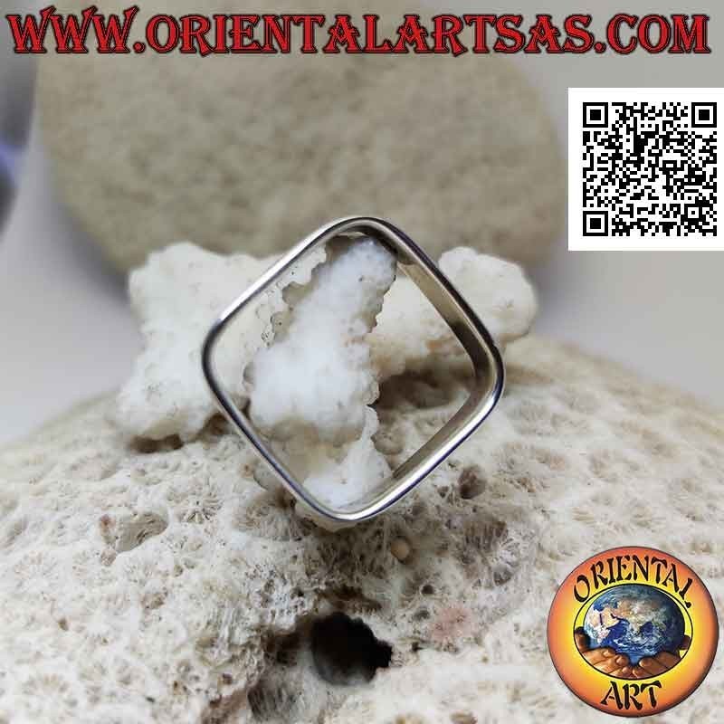 Bague carrée en argent avec bande lisse de 6 mm