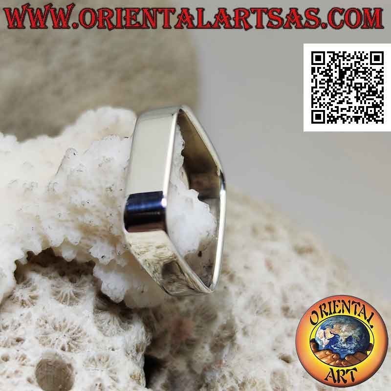 Anillo de plata cuadrado con banda lisa de 6 mm