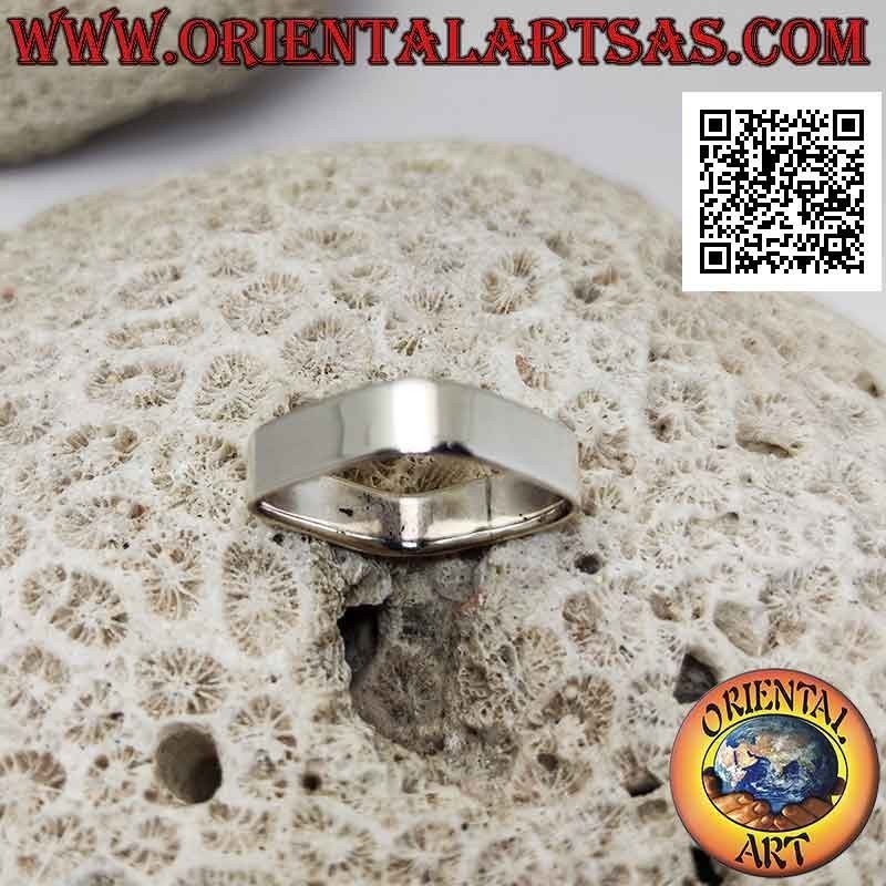 Bague carrée en argent avec bande lisse de 6 mm