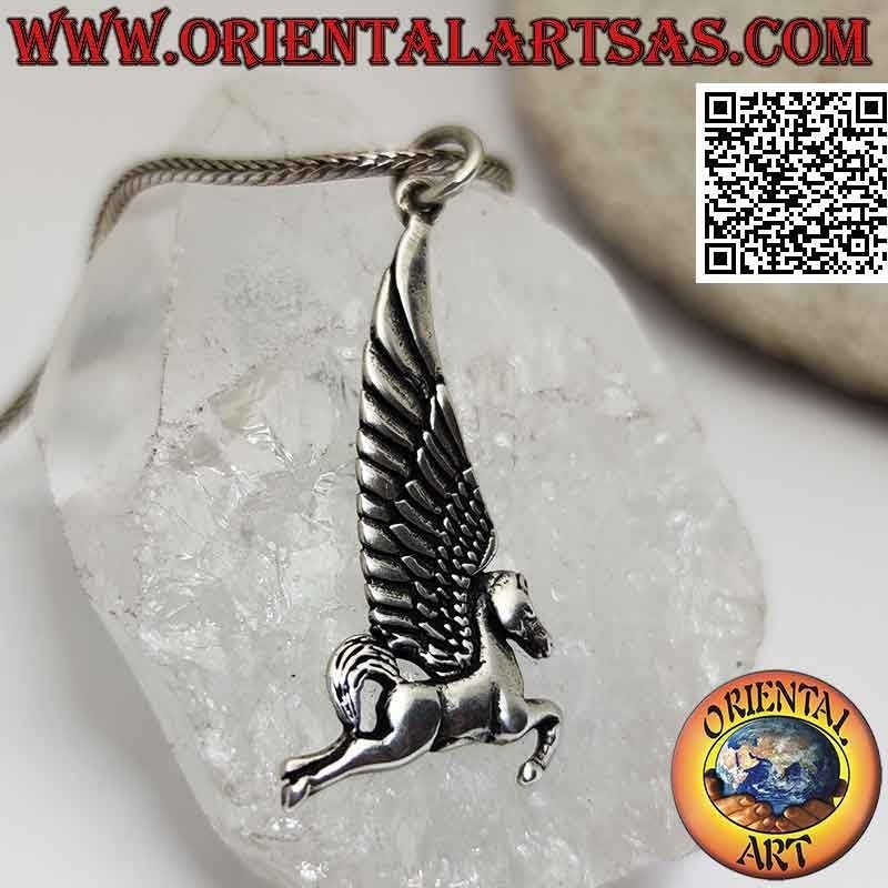 Silver pendant, Pegasus (the winged horse) in profile