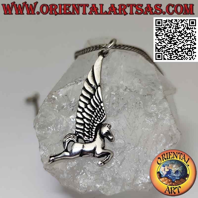 Silver pendant, Pegasus (the winged horse) in profile
