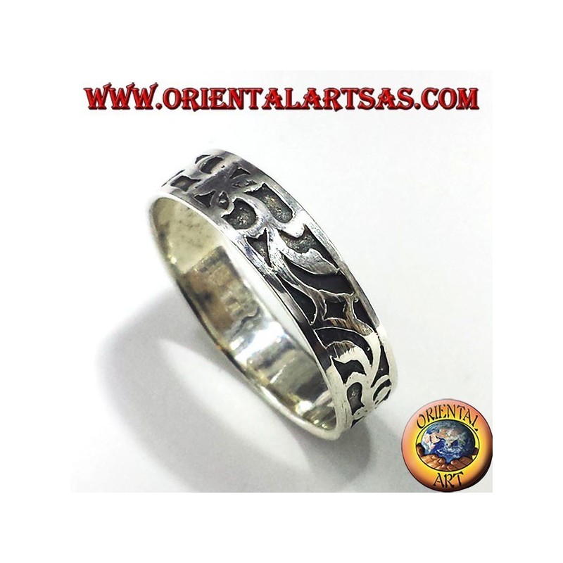 anillo de bodas de plata entrelazado