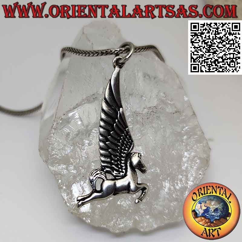 Ciondolo in argento, Pegaso (il cavallo alato) di profilo
