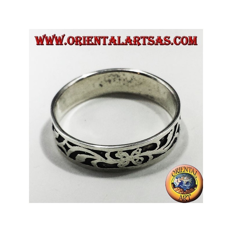 anillo de bodas de plata entrelazado