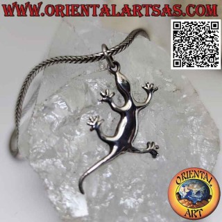 Colgante de plata lisa en forma de lagarto