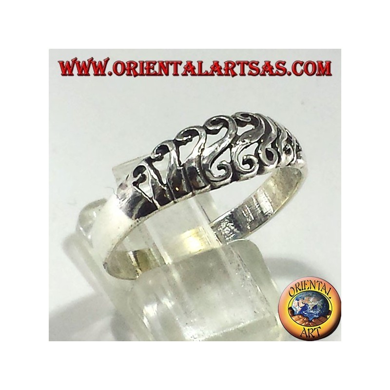 Bague en argent percé