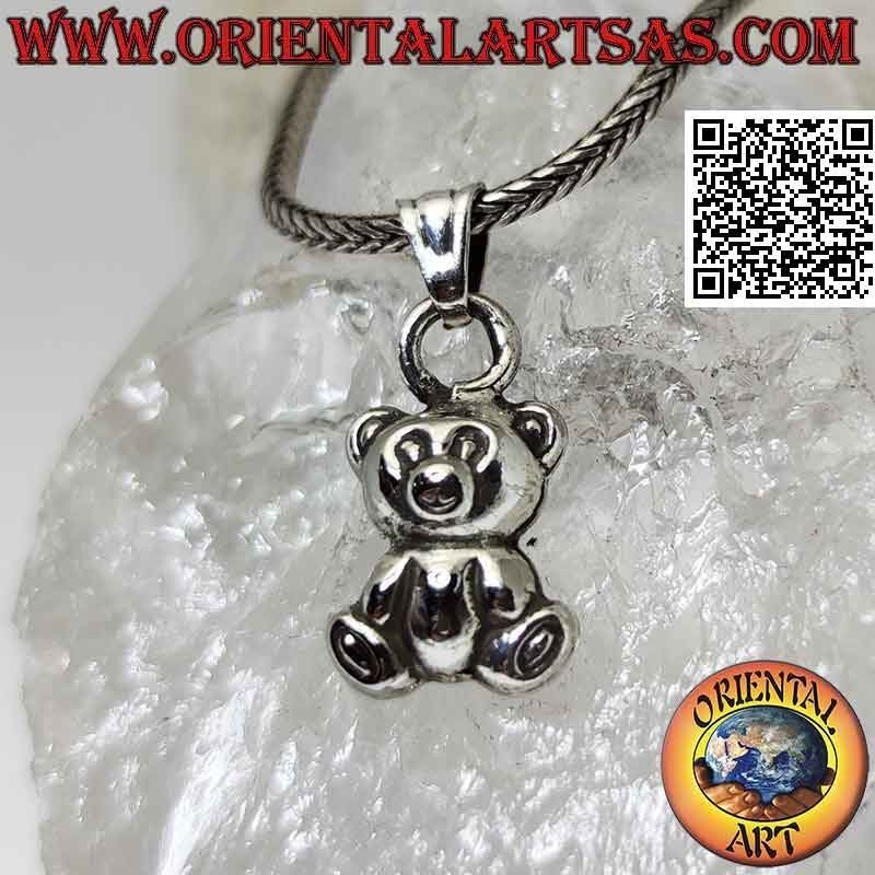 Colgante de plata en forma de oso tridimensional