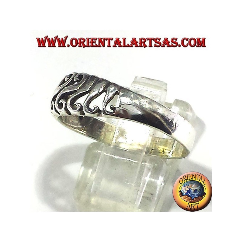 Bague en argent percé