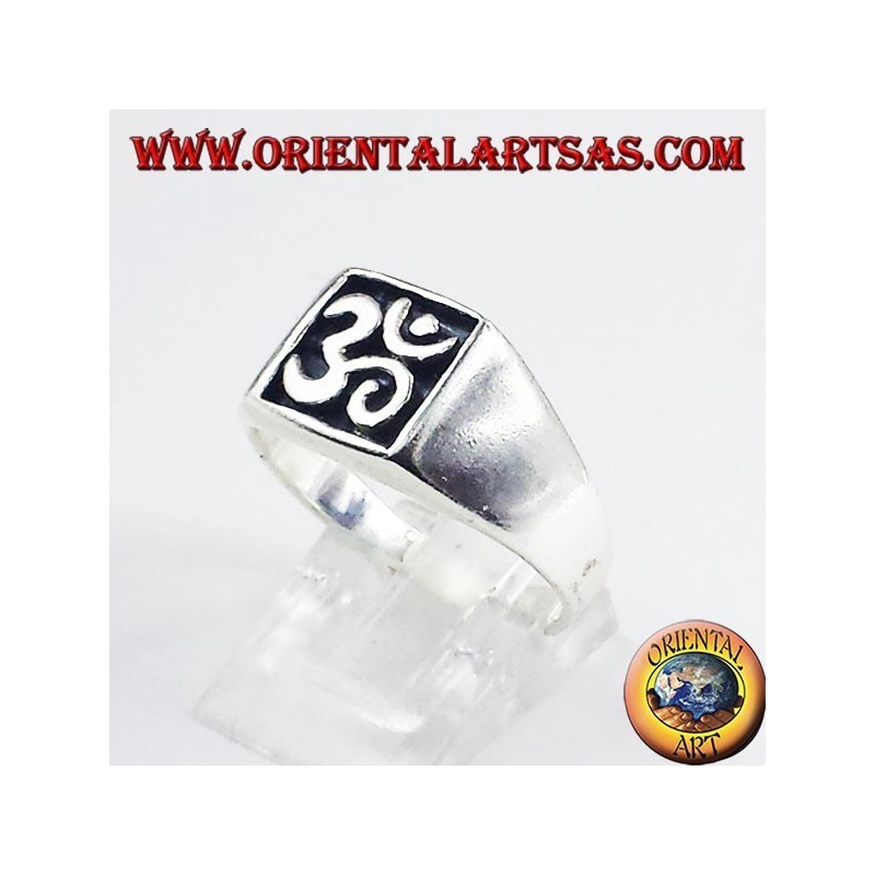 Anello in argento sigillo OM   simbolo sacro