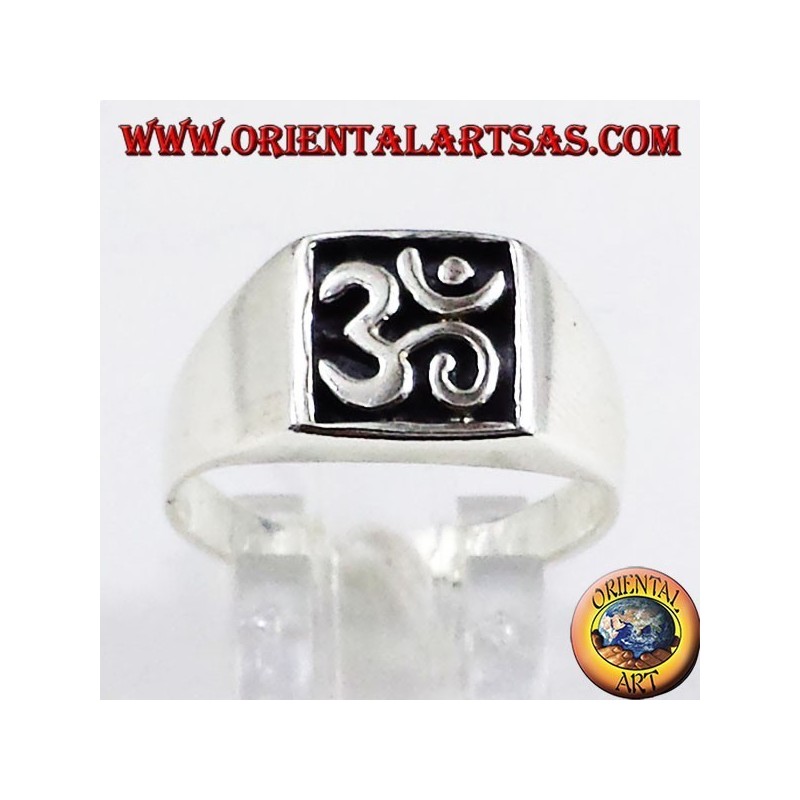 Bague en argent, symbole sacré OM