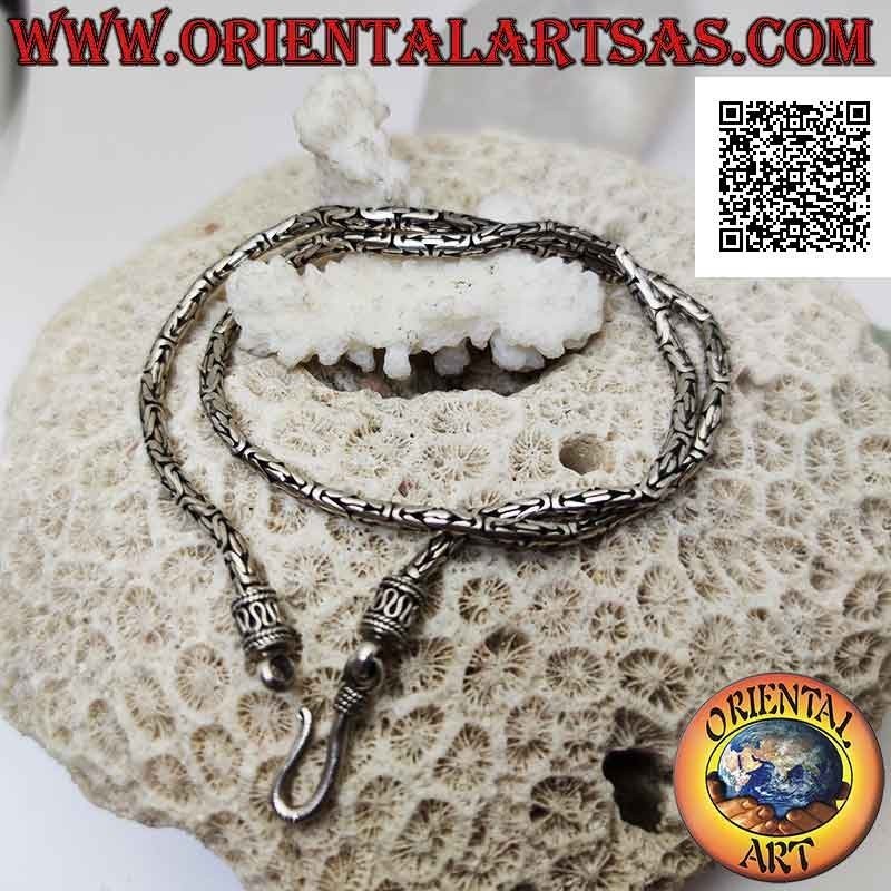 Borobudur (enlace bizantino) Collar de plata 925 ‰ 41 cm x 3 mm (gancho serpentino)