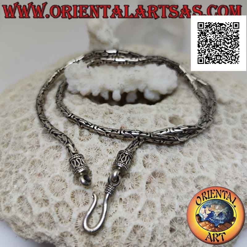 Collier Borobudur (Maillon byzantin) en argent 925 ‰ 41 cm x 3 mm (crochet serpentine)