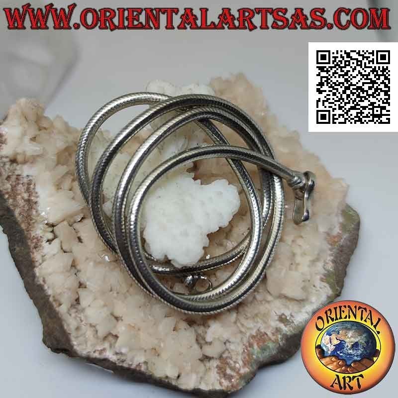 Collana in argento 700 ‰ a maglia "snake" da 54 cm x 3 mm
