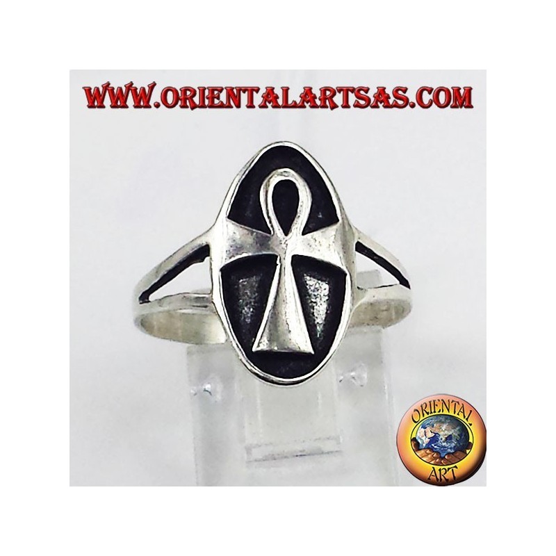 silver ring Egyptian Ankh cross