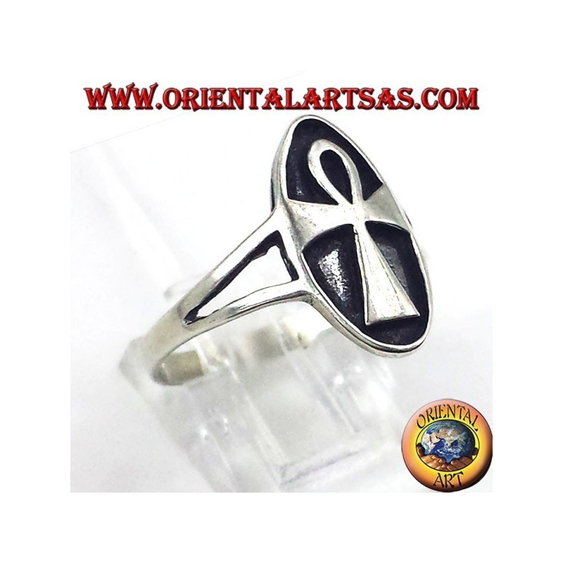 silver ring Egyptian Ankh cross