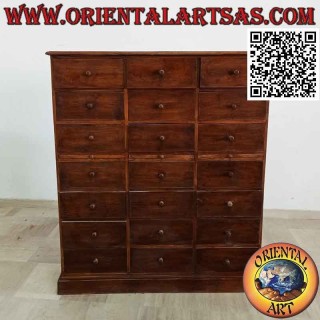 Cajonera para cartas de oficina con mini escritorios en madera de teca