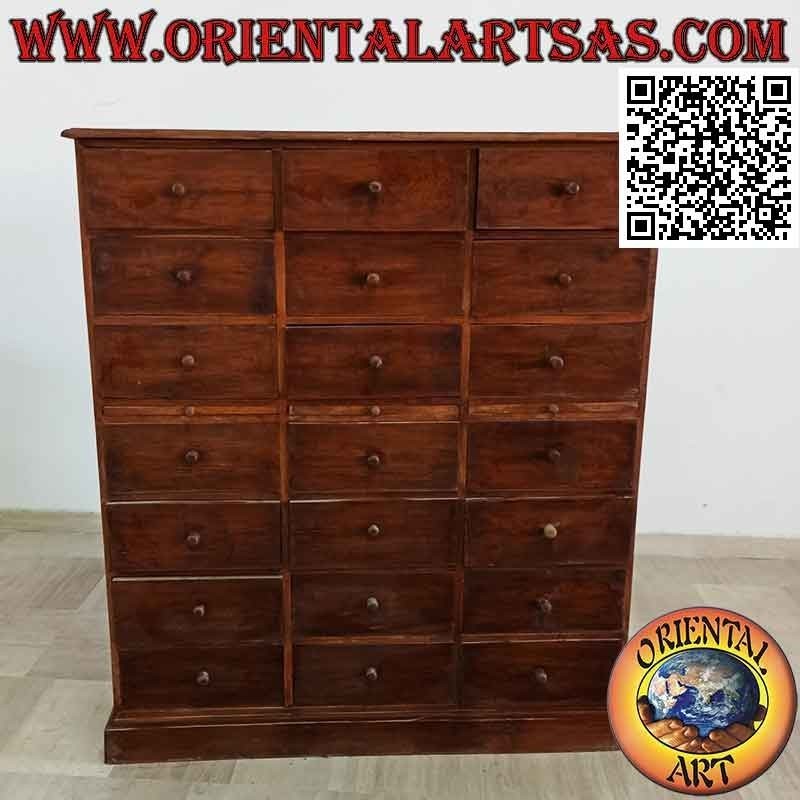 Commode pour bureau lettres avec mini bureaux en bois de teck